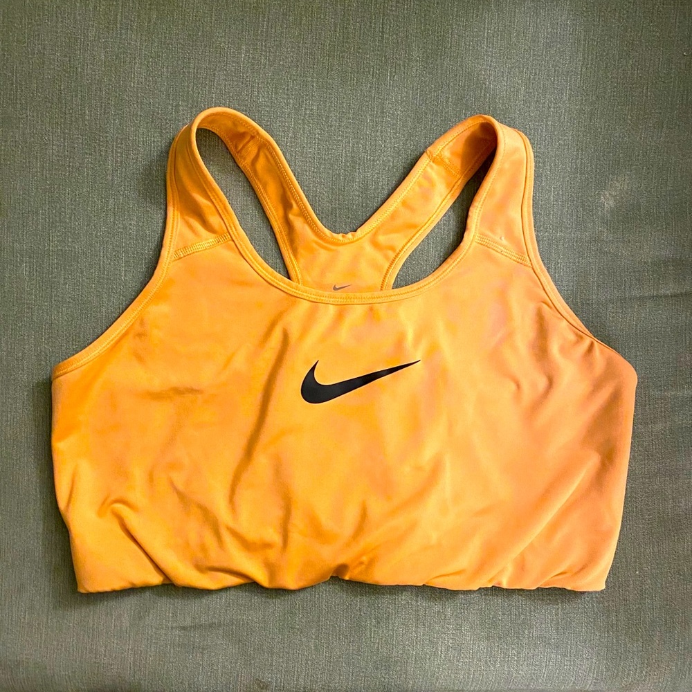 EUC NIKE Medium Support Sports Bra, Orange, 1X